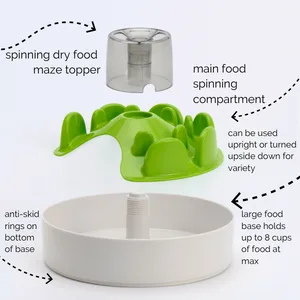 PetDreamHouse Spin Collection Interactive Slow Feeder Bowls for Dogs, Center Moving Design is Interactive & Interchangeable, for All Dogs & Puppies GREEN ADVANCED LEVEL - spin dish bowl information
