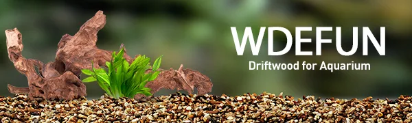 WDEFUN Natural Driftwood for Aquarium Decor,Assorted Branches Decorations on Reptile Fish Tank 9-14 inch(pack of 2) - product information 1