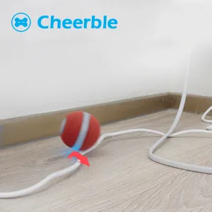 Cheerble Smart Interactive Cat Toy, Automatic Moving Bouncing Rolling Ball for Indoor Cat Kitten, Self Rotating Ball with Lights and Bell 1 Red - cat ball