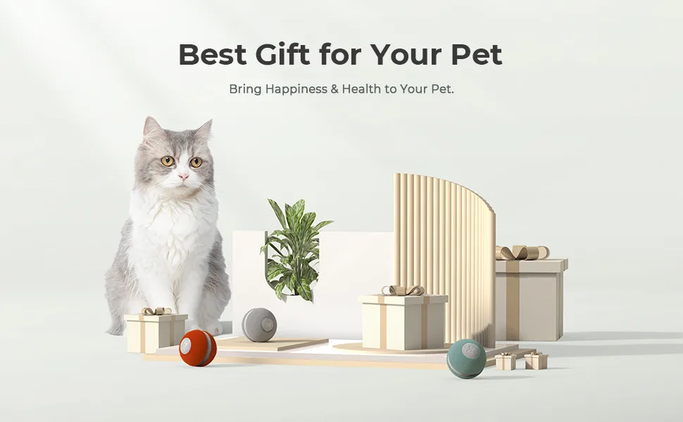 3 Interactive Modes Cheerble Smart Interactive Cat Toy, Automatic Moving Bouncing Rolling Ball for Indoor Cat Kitten Birthday Gift, Self Rotating Ball with Lights and Bell, USB Rechargeable Green - Cheerble Ball