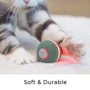 3 Interactive Modes Cheerble Smart Interactive Cat Toy, Automatic Moving Bouncing Rolling Ball for Indoor Cat Kitten Birthday Gift, Self Rotating Ball with Lights and Bell, USB Rechargeable Green - Cheerble ball