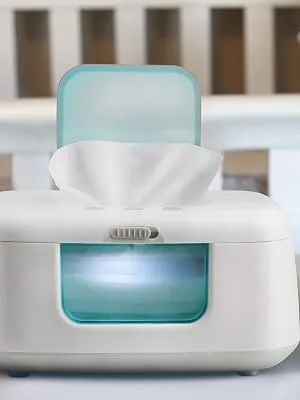 TinyBums Baby Wipe Warmer & Dispenser with LED Changing Light & On/Off Switch - Jool Baby Aqua - trgfh