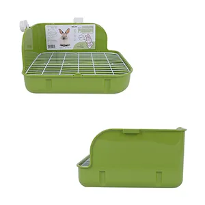 Humorous.P Rabbit Litter Box - Pet Corner Litter Box Cage Potty Trainer Rectangular Plastic Material Green - product information 4