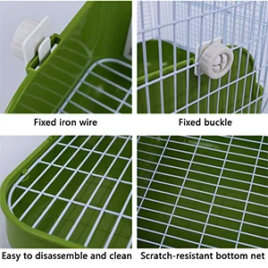 Humorous.P Rabbit Litter Box - Pet Corner Litter Box Cage Potty Trainer Rectangular Plastic Material Green - product information 7