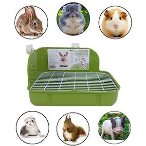 Humorous.P Rabbit Litter Box - Pet Corner Litter Box Cage Potty Trainer Rectangular Plastic Material Green - product information 8