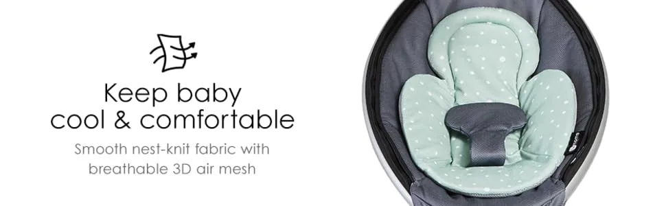 4moms RockaRoo and MamaRoo Infant Insert for Newborn Baby and Infant, Machine Washable, Cool Mesh Fabric, Modern Design - Cool & comfortable