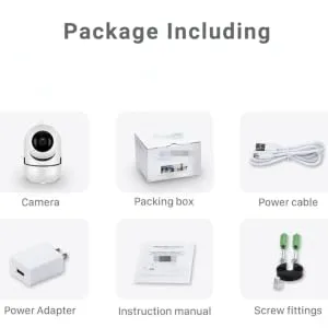 Smart Security Camera 360 for Home Pet Dog Cat Video Surveillance Night Vision Two Way Audio (Black-M1 1080P) (White-M1) - product information 16