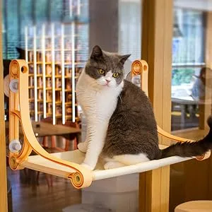 Cat Window Perch - Cat Hammock for Window - Kitty Beds Hold up to 48 lb - Safe and Comfortable for Indoor Pets Blue - cat perch for indoor cats