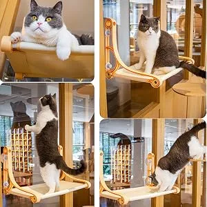 Cat Window Perch - Cat Hammock for Window - Kitty Beds Hold up to 48 lb - Safe and Comfortable for Indoor Pets Blue - kitty window perch