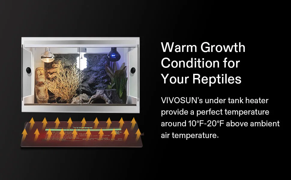 VIVOSUN Reptile Heating Pad 1-Pack 6X8 Inch with Thermostat - Reptile Heating Pad