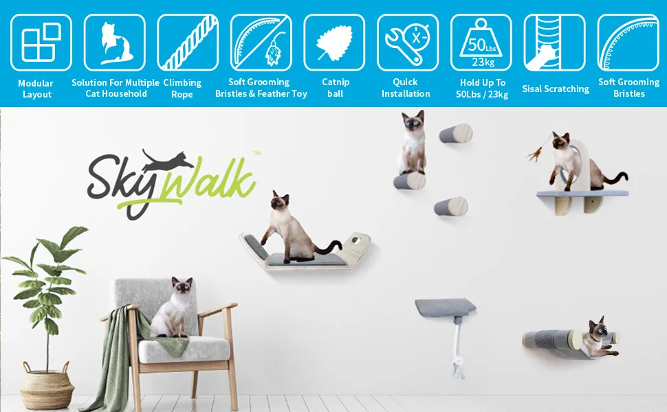 All for Paws Wall Mounted Cat Scratcher Hammock, Cat Shelf Lounge Bed for Indoor Cats, Hold up to 35lbs - cat wall mounted