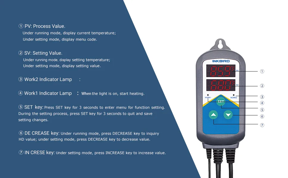 Inkbird Heating Thermostat Aquarium Reptile Submersible Probe Sensor ITC306T Relay Digital Greenhouse Temperature Controller Dual Stage Timer Switch Only Heat Plug Outlet No Cooling - product information 18