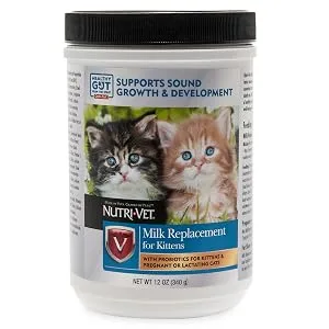 Nutri-Vet Milk Replacement for Kittens with Probiotics, 12-Ounce Pack of 2 - kitten