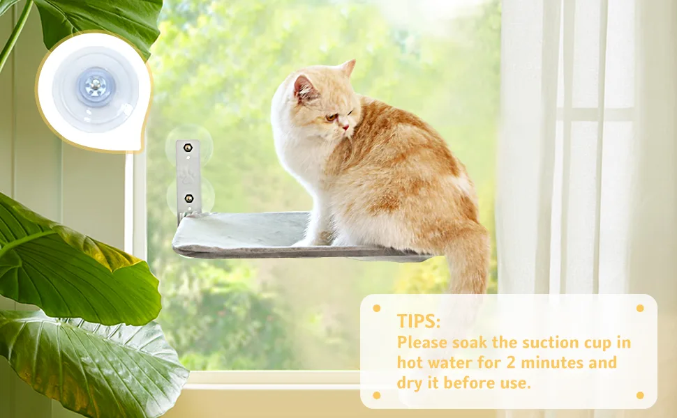 Aepiraza Cat Window Perch, Cat Window Hammock for Indoor Cats, Space Saving Adjustable Durable Safety Steady Cat Bed Washable for Large Cats Sunbathing, Napping & Overlooking - product information 4