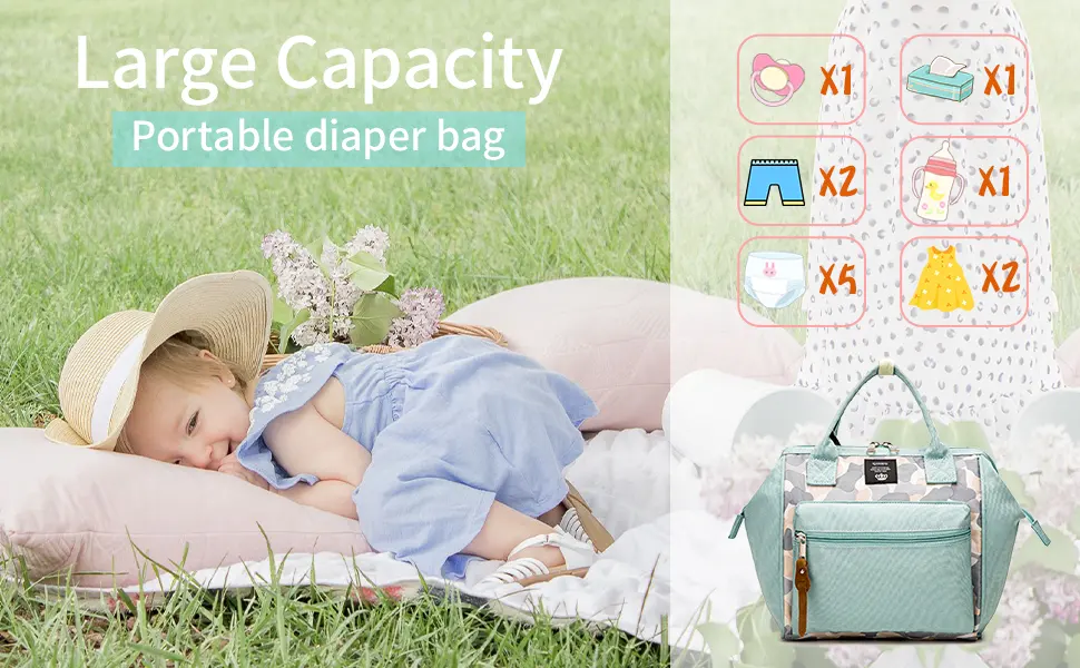Small Diaper Bag Backpack, Mini Diaper Bag & Crossbody Diaper Tote Bag with Insulated Pocket Black - product information 1