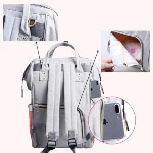 Multi-Function Diaper Bag for Baby Care Travel Backpack Nappy Bags Handbags Large Capacity Purple - detail