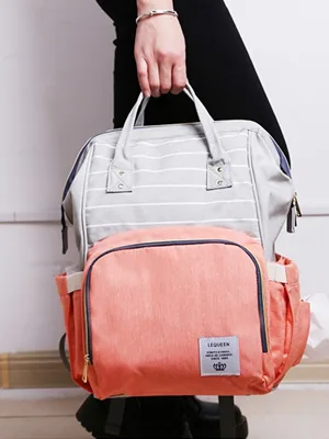 Multi-Function Diaper Bag for Baby Care Travel Backpack Nappy Bags Handbags Large Capacity Purple - detail