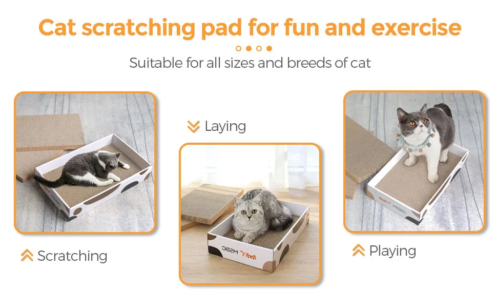 ComSaf Cat Scratcher Box, Triangle Cat Scratching Cardboard, Corrugated Scratch Pad, Scratching Lounge Bed for Cat Kitten Kitty, Multiple Scratching Angles, Protecting Furniture - product information 23