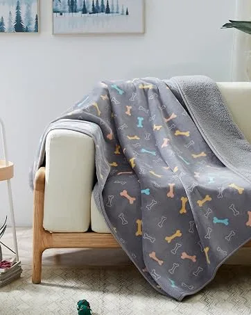 Allisandro Extra Softness Microplush Fleece Polyester Pet Blanket for Small Medium Large Dogs Puppies and Cats Grey 39" x 31" - waterproof blanket