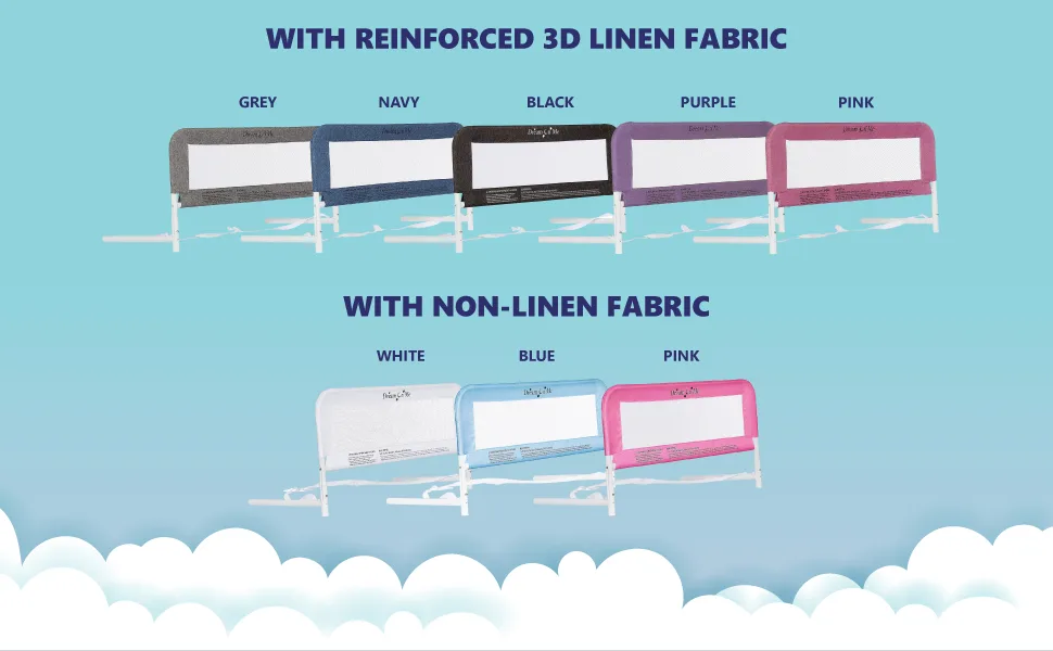 Dream On Me Lightweight Mesh Security Adjustable Bed Rail with Breathable Mesh Fabric in White - Finishes