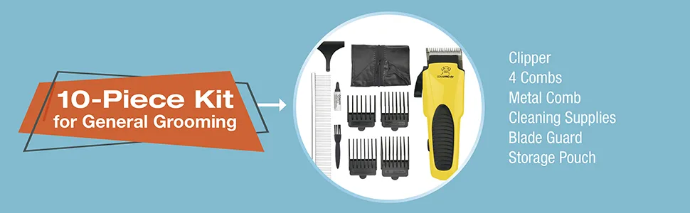 CONAIRPRO Dog & cat 10-Piece Home Grooming Clipper Kit 10 Piece Home Grooming Kit - PGF240