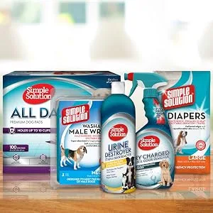 Simple Solution Urine Destroyer Enzymatic Cleaner | Pet Stain and Odor Remover with 2X Pro-Bacteria Cleaning Power 32 oz Easy Pour - Extreme - pet messes, pet mess cleaner, dog pads, dog diapers, pet odor, pet urine cleaner, pet diapers, odor