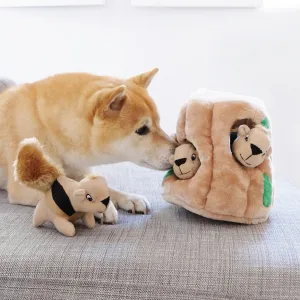 Outward Hound Hide-A-Squirrel Squeaky Puzzle Plush Dog Toy - Hide and Seek Activity for Dogs XL Squirrel - image