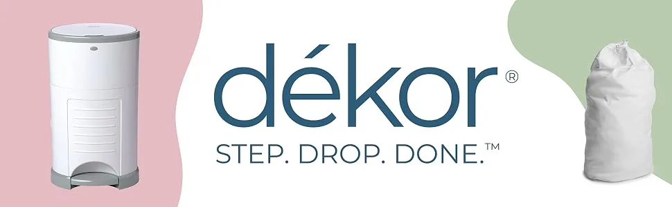 Dekor Cloth Diaper Liner | 2 Count | Gray | Perfect for Cloth Diapers | Just Step  Drop  Done | Quick & Easy to Replace | Fits the Dekor Plus Hands-Free Diaper Pail | Machine Washable - cloth diaper liner