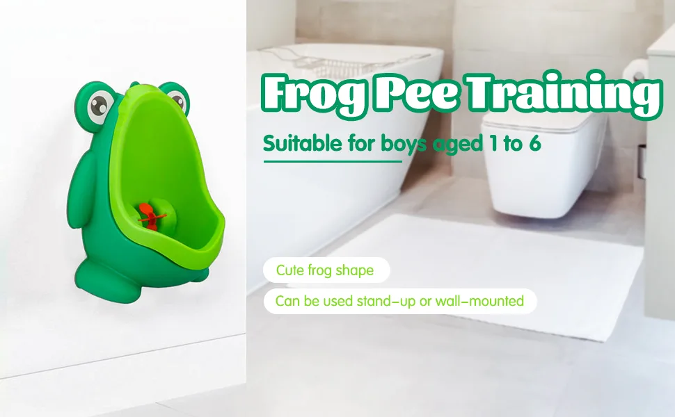 Frog Pee Training,Cute Frog Potty Training Urinal for Boys with Funny Aiming Target,Frog Shape Pee Trainer - product information 2