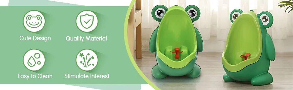 Frog Pee Training,Cute Frog Potty Training Urinal for Boys with Funny Aiming Target,Frog Shape Pee Trainer - product information 3