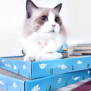 Noodoky 3Pcs Cat Scratching Pads, Double-Sided Corrugated Horizontal Cat Scratcher Cardboard, Scratch Board Medium - Cat Scratching Pad