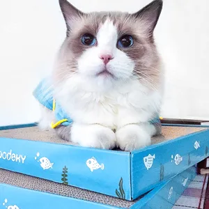 Noodoky 3Pcs Cat Scratching Pads, Double-Sided Corrugated Horizontal Cat Scratcher Cardboard, Scratch Board Medium - Cat Scratching Pad