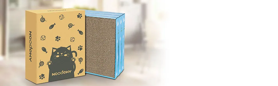 Noodoky 3Pcs Cat Scratching Pads, Double-Sided Corrugated Horizontal Cat Scratcher Cardboard, Scratch Board Medium - Cat Scratching Pad