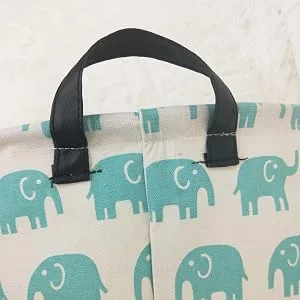 HIYAGON Laundry Baskets, Canvas Fabric Laundry Hamper,Collapsible Clothes Hamper with handles for Home,Office,Bedroom(2 Pack Blue elephant) 2 Pack Blue elephant 2 - product information 12