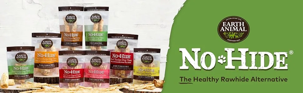 Earth Animal No-Hide Flavorful Small Natural Rawhide Alternative Dog Chews Chicken 2 Count (Pack of 3) - No-Hide