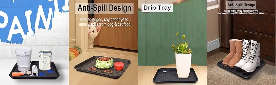 Home-Man Multi-Purpose Boot Tray Mat,Dog Bowl Tray,Waterproof for Indoor and Outdoor Floor Protection 20x15" - Multi-Purpose Tray Mat