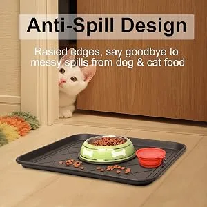 Home-Man Multi-Purpose Boot Tray Mat,Dog Bowl Tray,Waterproof for Indoor and Outdoor Floor Protection 20x15" - Protect your floors from messy pet spills