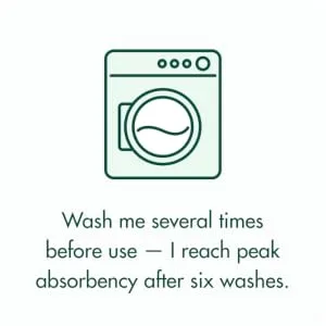 Naturally Natures Cloth Diaper Inserts 5 Layer. Charcoal Bamboo Reusable Diaper Liners with Gussets (Pack of 12) Charcoal Insert With Gusset (12 Pack) - Wash me several times before use — I reach peak absorbency after six washes.