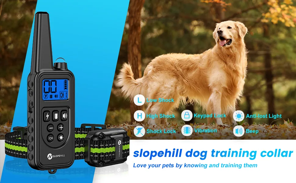 Slopehill Dog Training Collar - Electronic Dog Shock Collar with Remote Green - product information 1