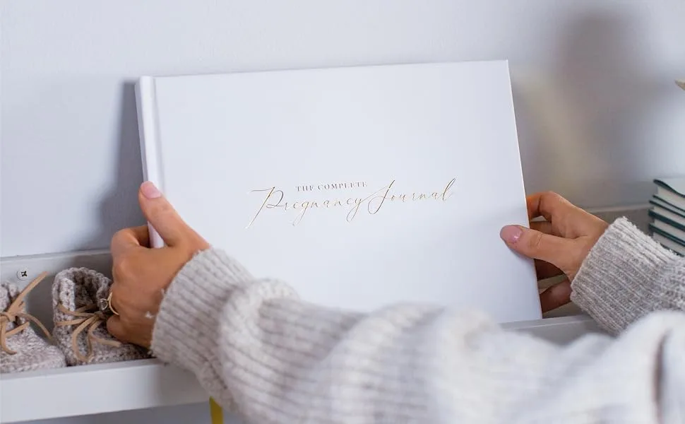 Pregnancy Journal Memory Book - Pregnancy Journals For First Time Moms (Silver) - 250 Pages - Pregnant Mom Gifts Diary Planner Tracker - gold planner