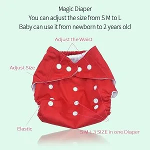 Baby Washable Reusable Cloth Diapers 7 Pcs Diapers+7 Pcs Inserts+bag - product information 5
