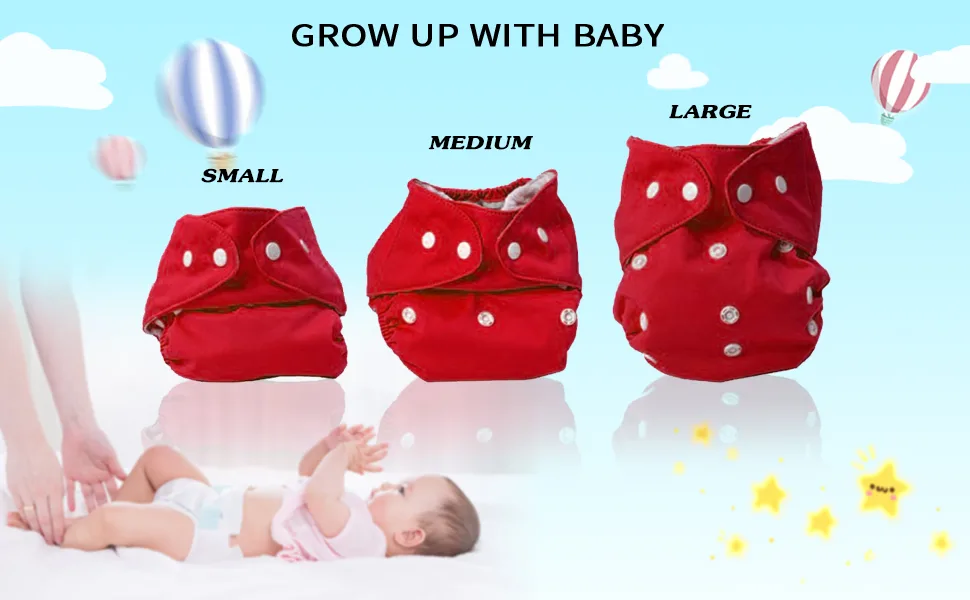 Baby Washable Reusable Cloth Diapers 7 Pcs Diapers+7 Pcs Inserts+bag - product information 6