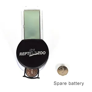 REPTI ZOO 2 Pack Reptile Terrarium Thermometer Hygrometer Digital Display Pet Rearing Box Reptiles Tank Thermometer Hygrometer with Suction Cup - extra battery