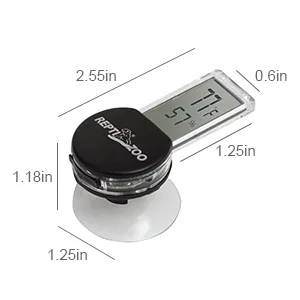 REPTI ZOO 2 Pack Reptile Terrarium Thermometer Hygrometer Digital Display Pet Rearing Box Reptiles Tank Thermometer Hygrometer with Suction Cup - Size