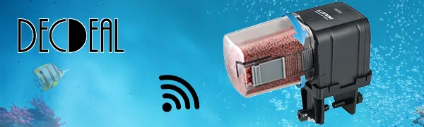 Automatic Fish Feeder, Aquarium Tank Feeding Timer Fish Food Dispenser Adjustable Outlet, App Control Voice Control, Compatible with Alexa. - Decdeal