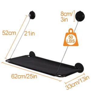 Cat Window Hammock, Cat Window Perch, Cat Hammock Window Cat Shelf, Cat Window Bed Window Hammock Cat Bed Window, Window Cat Hammock Bed for Large Cats, Cat Window Perch with Upgraded Suction Cups Black - cat window perch