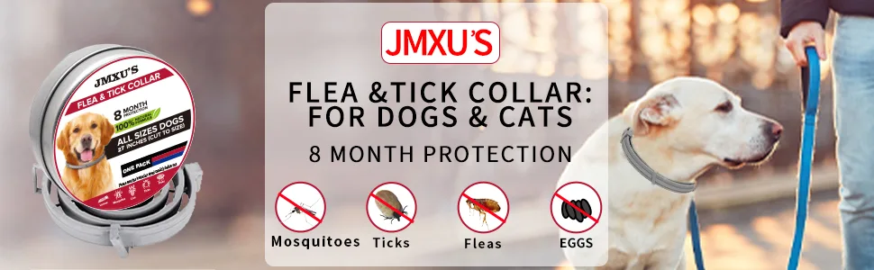 Flea and Tick Collar for Dogs, Flea and Tick Prevention for Dog, 27 Inch, 8 Month Protection 2 PACK DOG - flea-1