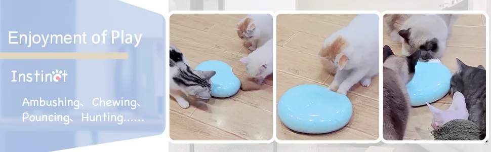 Migipaws Cat Toys Interactive Fluffy Ball Squeak Hide and Seek in a Mice Hole Smart Kitten Teaser Automatic Timer On Off Fur Tail Refill - happy cats