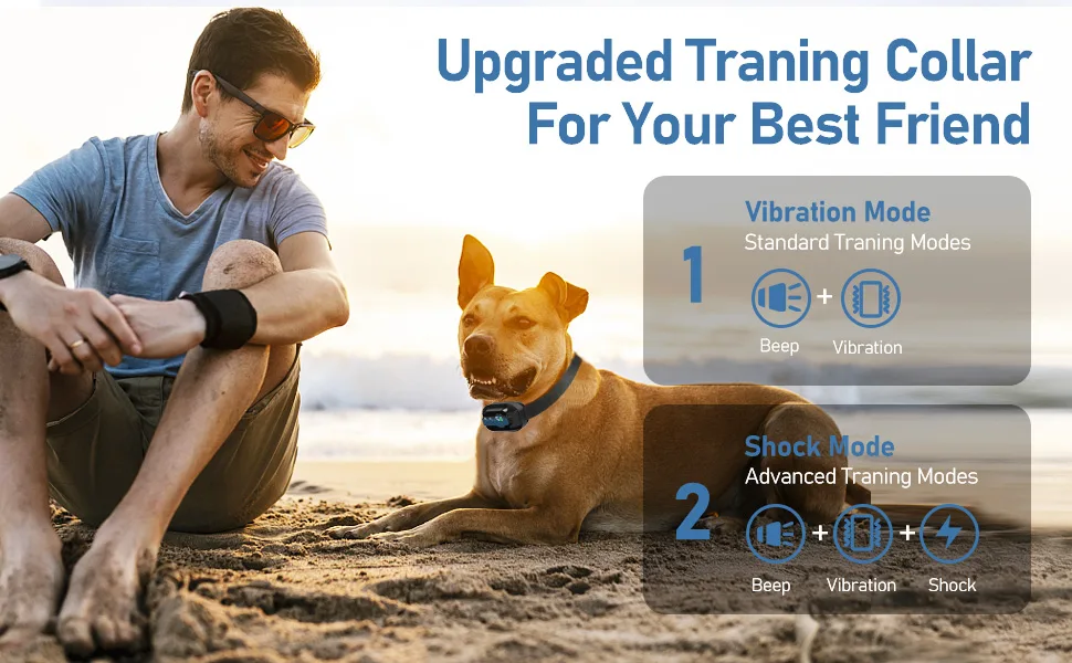 Dog Bark Collar, HenBrook Anti Barking Collar with 5 Adjustable Sensitivity and Intensity Beep Vibration and Optional Shock Function, Rechargeable Smart Bark Collar for Small, Medium & Large Dogs black - bark collar