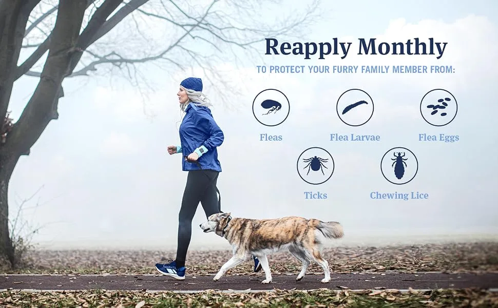 PetArmor Plus Flea & Tick Prevention for Dogs, Waterproof Topical, Kills Fleas, Flea Eggs, Flea Larvae, Ticks, and Chewing Lice, Fast Acting & Long Lasting, Compare to Leading Brand, Various Sizes 5-22 lbs 3 count - Reapply Monthly